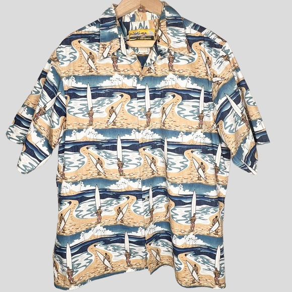 reyn spooner Other - Reyn Spooner M. Field Men’s Hawaiian Surfer Reverse Print Cotton Shirt Size LG